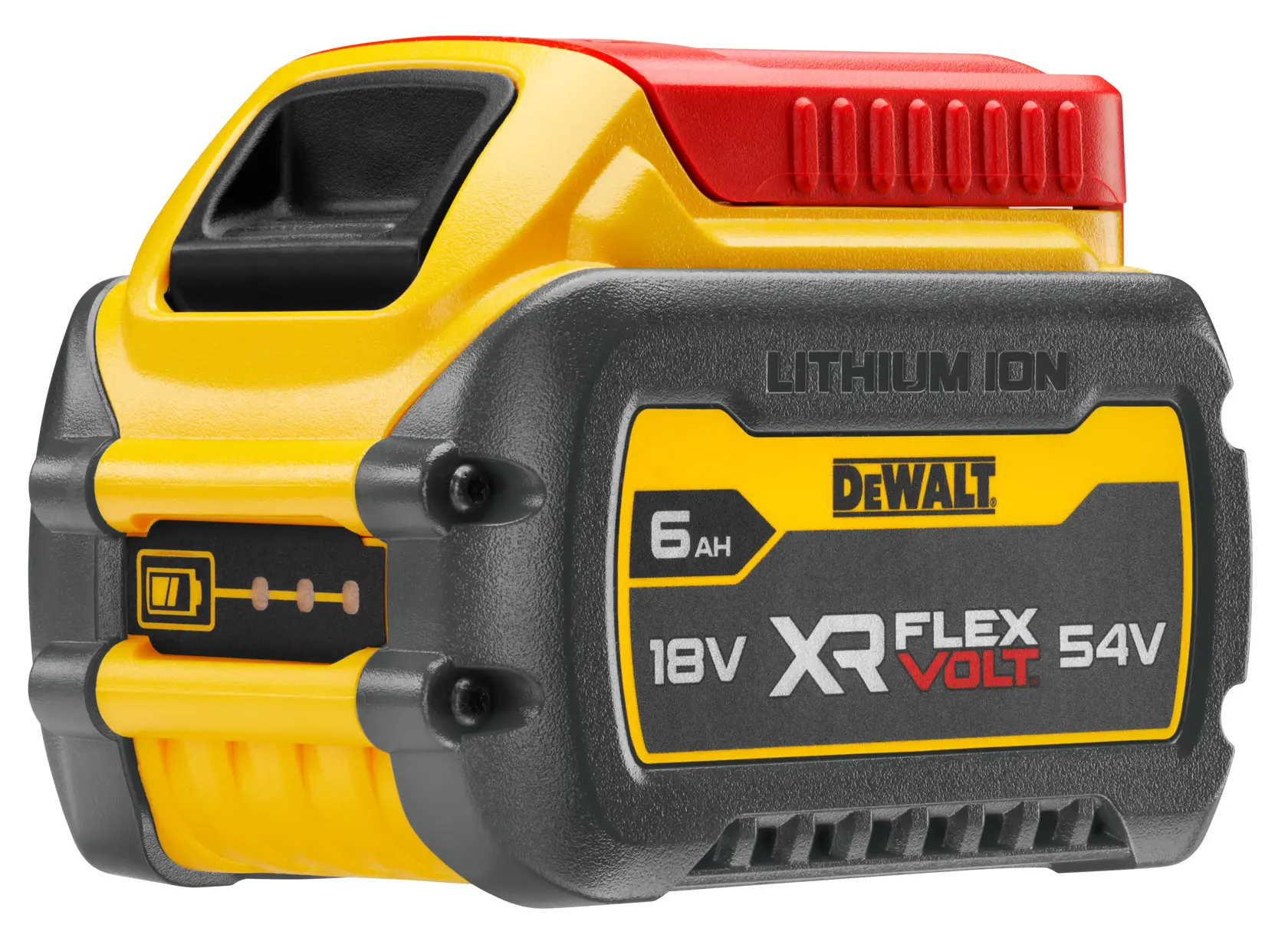 DEWALT FLEXVOLT logo with DEWALT in bold yellow letters and FLEXVOLT in white and red letters on a black background.