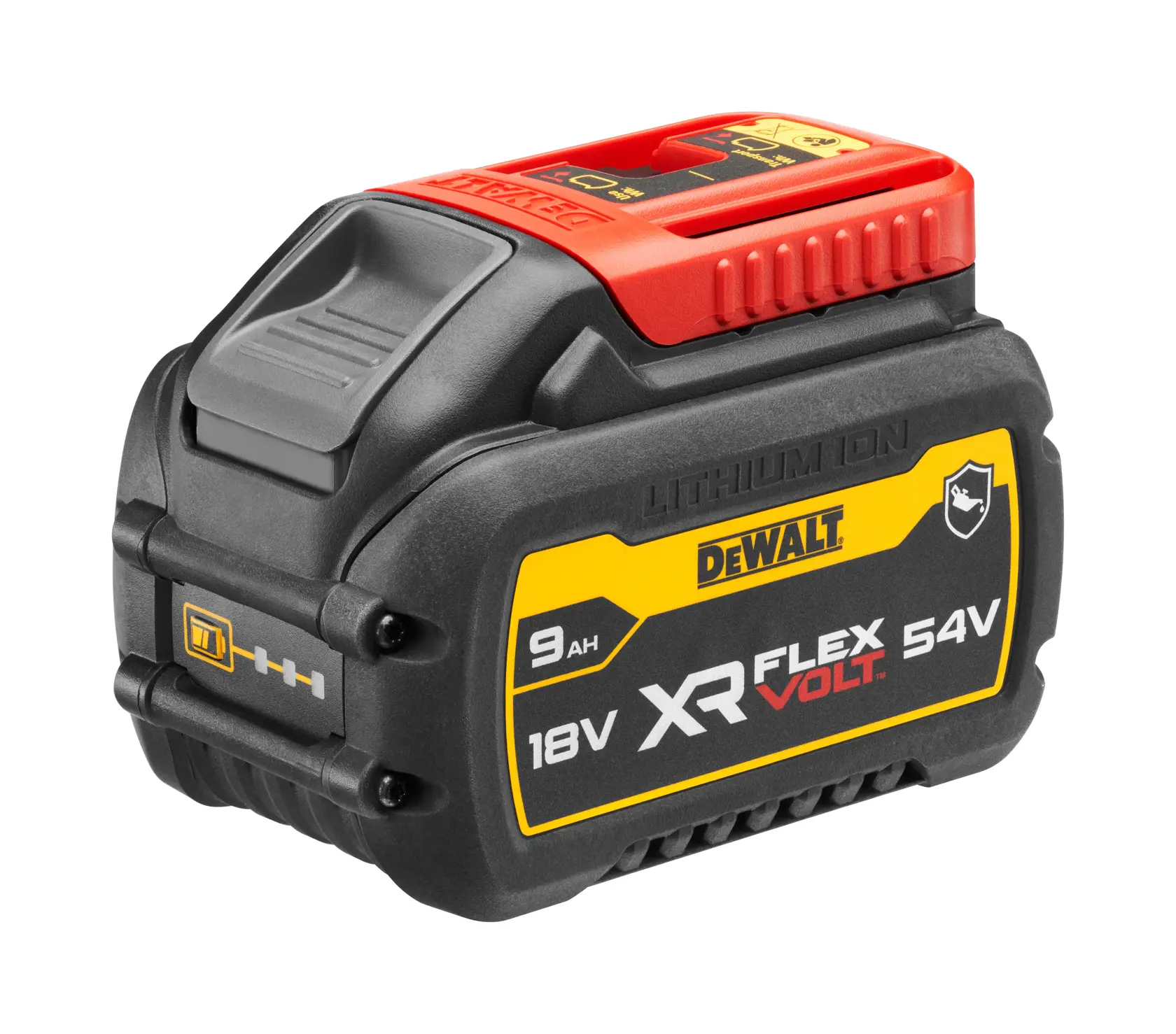 XR FLEXVOLT 9.0Ah Oil Resistant Battery ¾ view