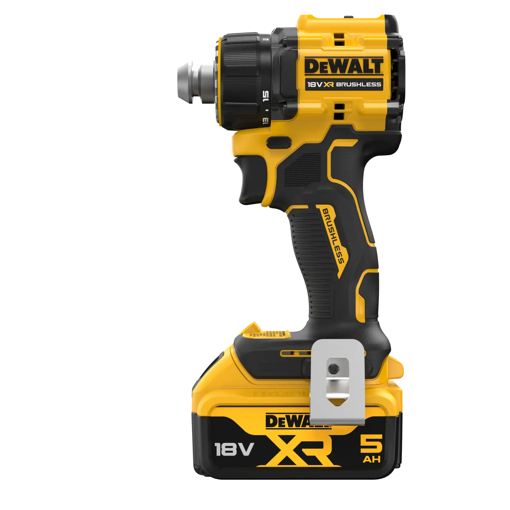 DEWALT Akku-Bohrmaschine, SKUs DCD803P2T-QW und DCD803P2T. Kategorie Fotografie. 18V XR, 5Ah Akku.