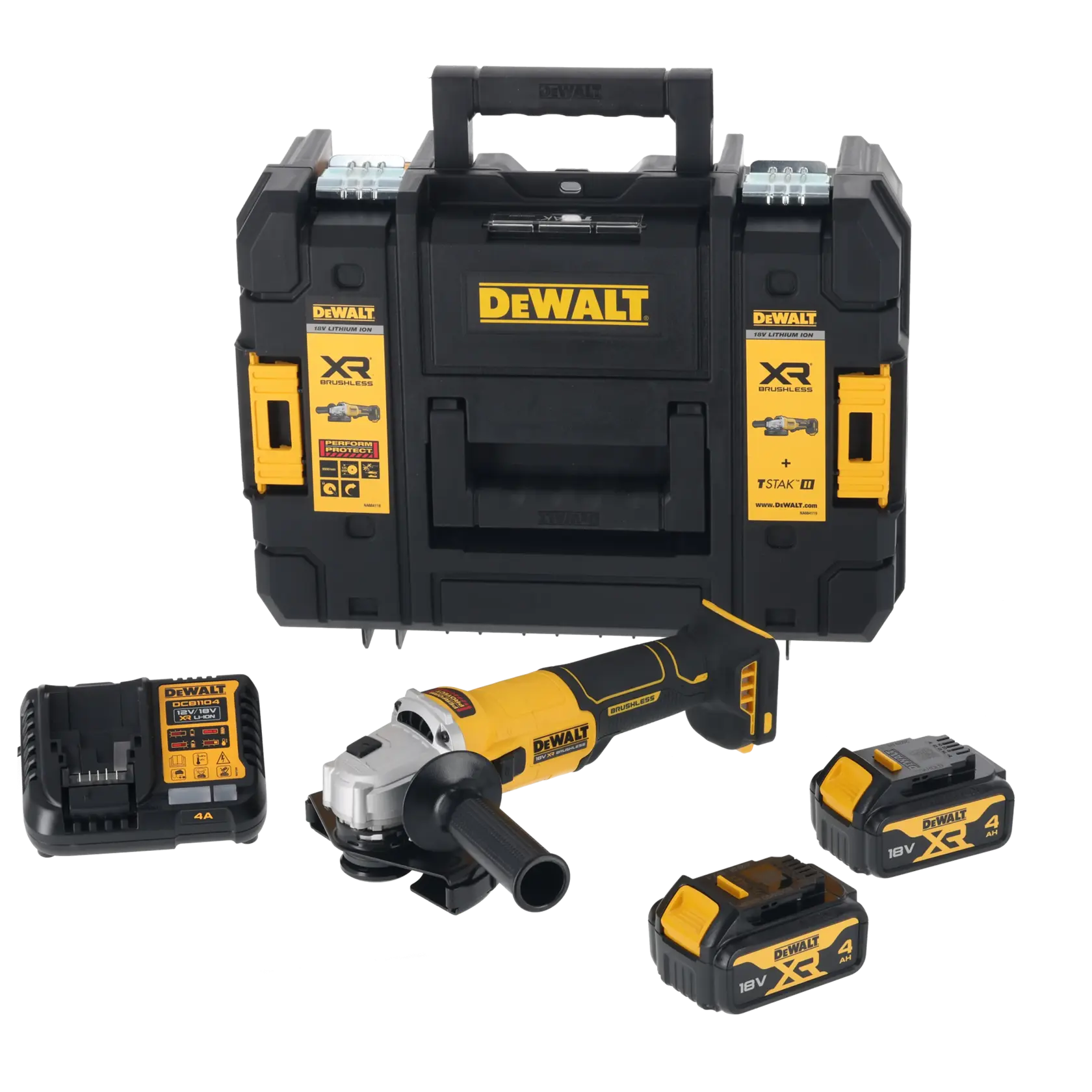 18V XR Brushless 125mm Γωνιακός Τροχός - 2 x 4Ah