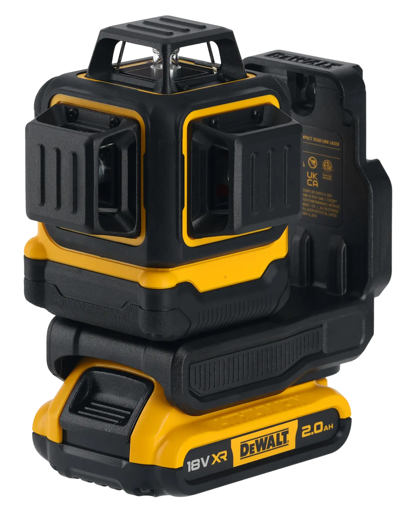 Herramienta de fotografía DEWALT. SKUs: DCK2095D2T-QW, DCK2095D2T, DCR2095D2T. Compacto amarillo-negro.