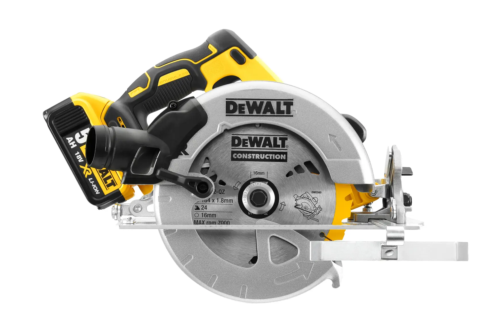 DEWALT® 18V XR Brushless Δισκοπρίονο 184 mm - 2 x 5Ah