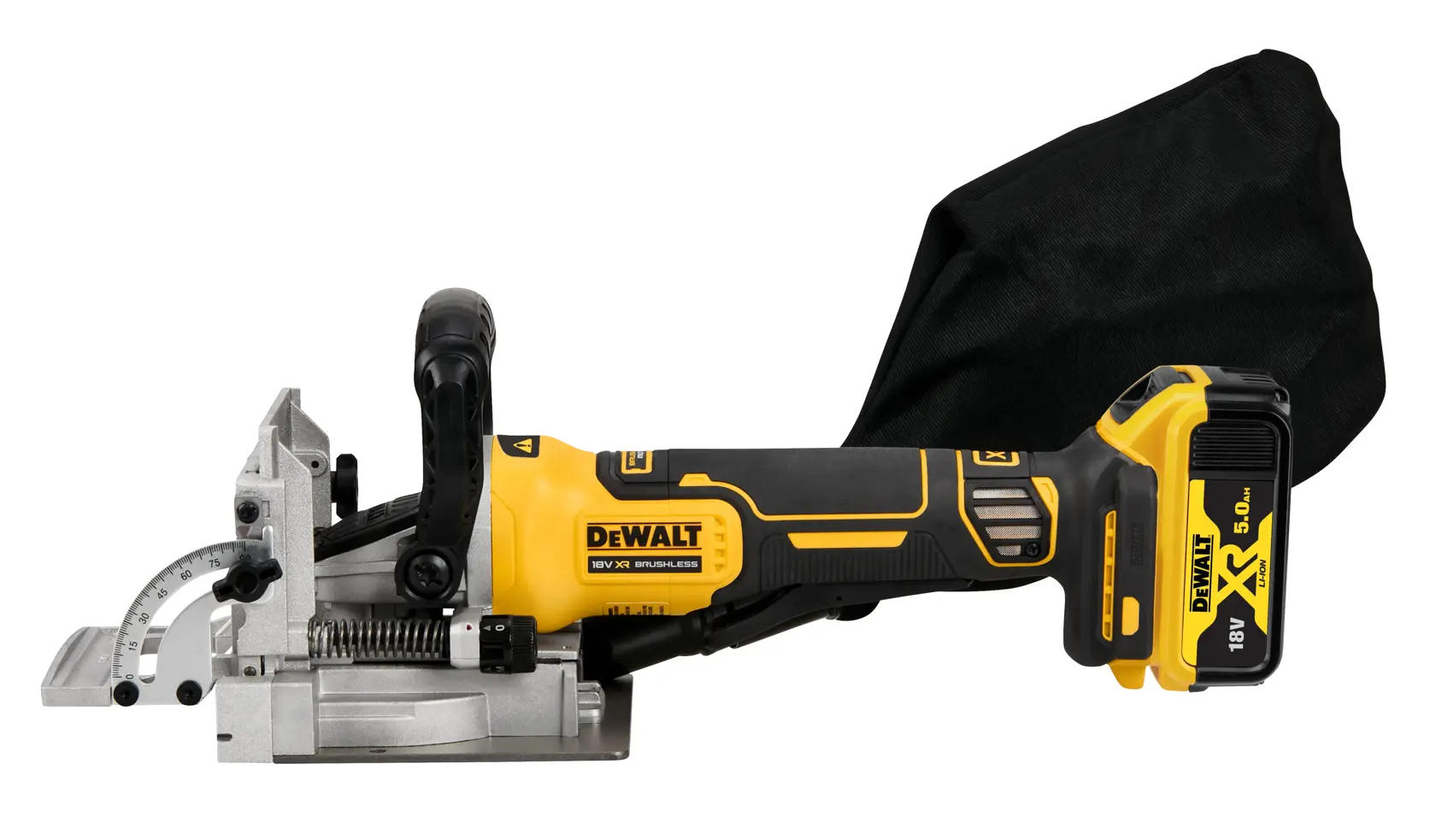 DEWALT cordless tool DCW682P2-QW, DCW682P2 for photography, yellow-black design, with dust bag.