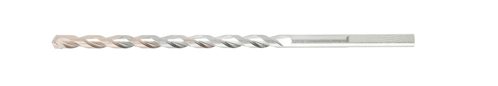 A single metal drill bit with spiral flutes is shown against a plain white background.