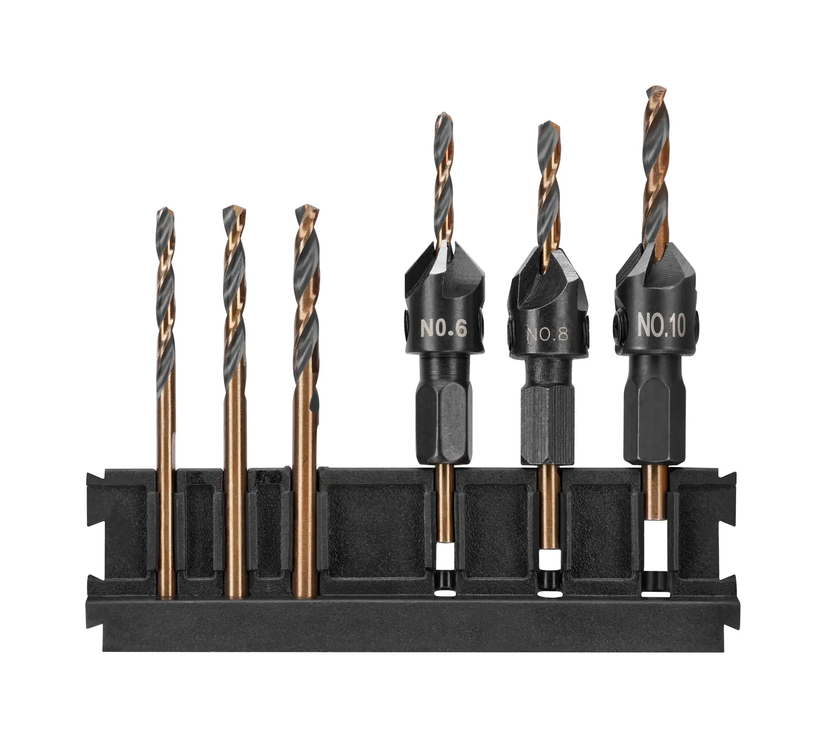 Juego de brocas DEWALT en soporte, SKUs DT70779T, DT70779T-QZ. Categoría fotografía.