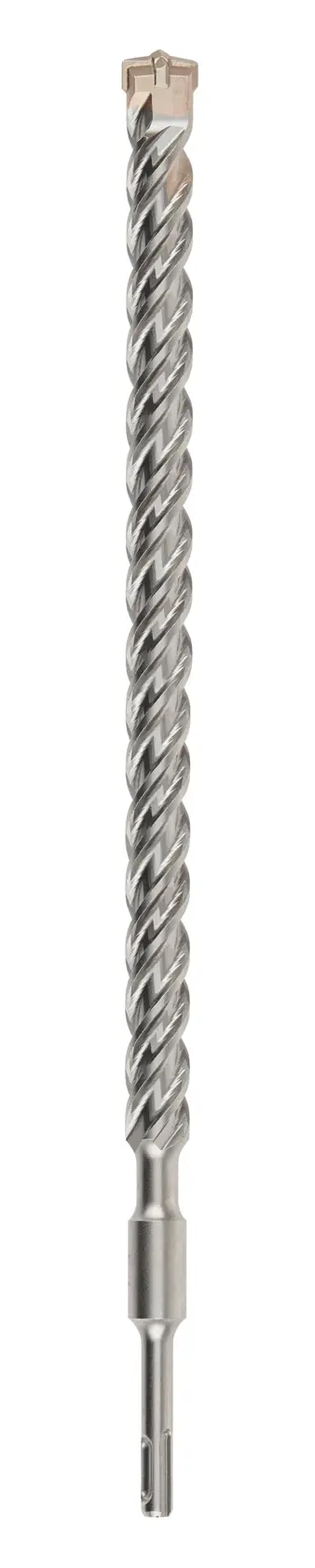 Broca larga espiral DEWALT DT9687 para mampostería, mostrada vertical sobre fondo blanco.
