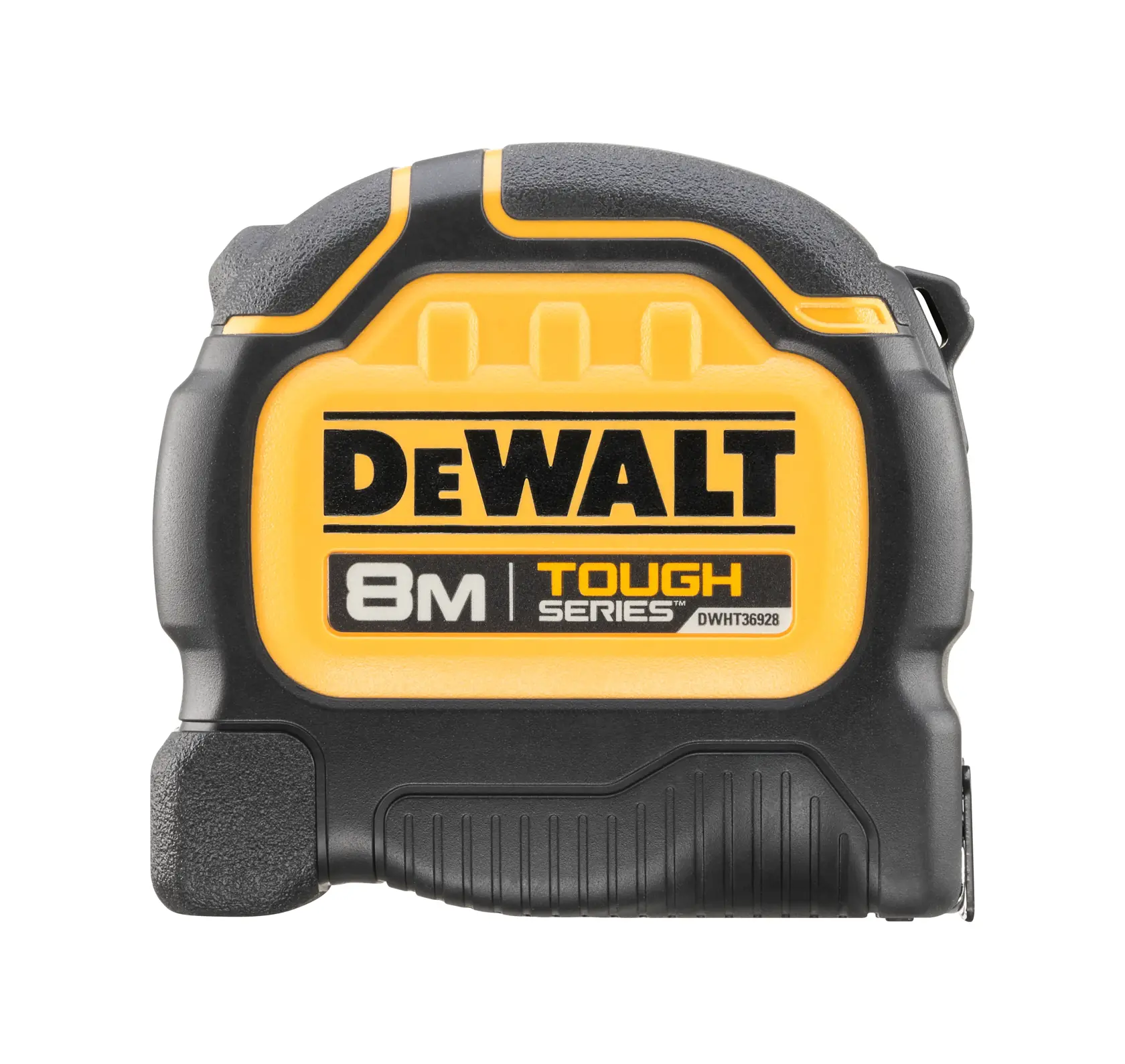 DEWALT Tough Series 8M Maßband, gelb-schwarz, für Bau und genaue Messungen.